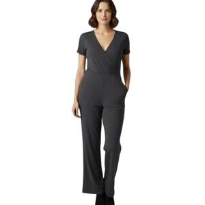 NWT Pact Size XL Jumpsuit Organic Cotton Blend Charcoal Gray Pockets Lagonlook